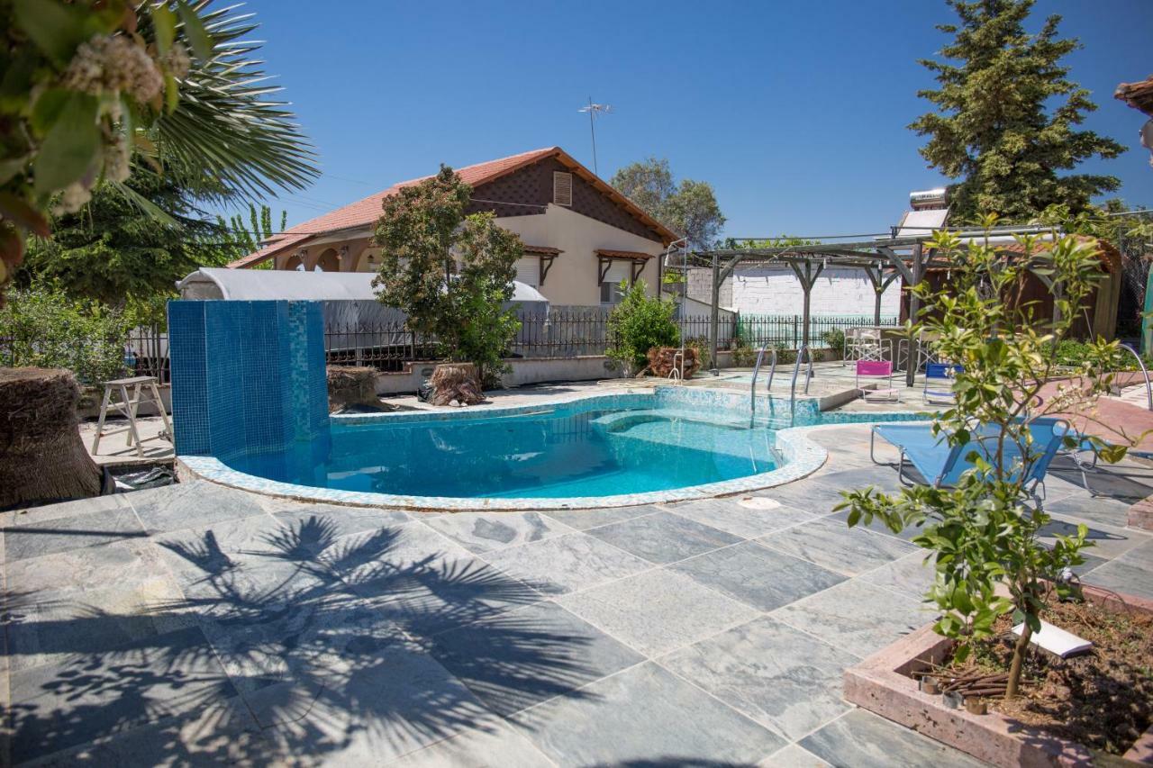 Rural Villa Private Pool, Bbq, Court ,20' Airport Nea Kallikrateia Экстерьер фото
